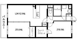 GRANSTORKVillage 2LDKの間取図画像