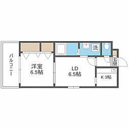 レジディア天神 1LDKの間取図画像