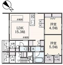 仮)金森東2丁目メゾン 2LDKの間取図画像