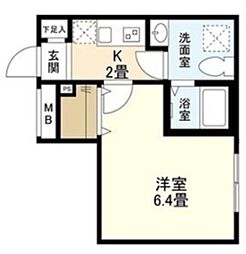 WELLSQUAREISM文京小日向 1Kの間取図画像