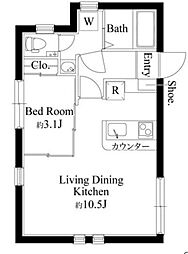 ディスティーノレジデンシア荒川 1LDKの間取図画像
