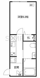 ＭＱｕａｒｔｏ与野 2階1Kの間取り
