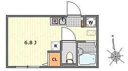 BPナカノ ワンルームの間取図画像