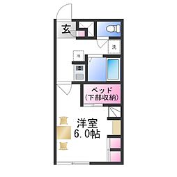 レオパレスサウスヒル深阪 1Kの間取図画像