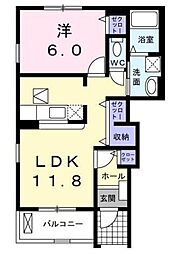 グランノーブル 1LDKの間取図画像