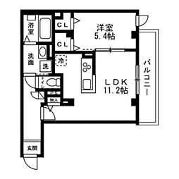 第二英ハイツ 1LDKの間取図画像