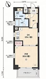 ライオンズマンション蕨北町 1DKの間取図画像
