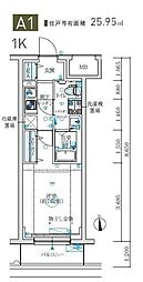MAXIV生田 1Kの間取図画像