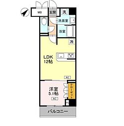 富士見市大字鶴馬マンション 1LDKの間取図画像