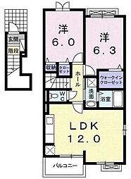 アバンツァート2 2LDKの間取図画像