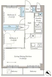 ステラテラス 2LDKの間取図画像