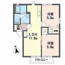 レジオン・ドヌールＢ 202 ｜ 福島県郡山市御前南２丁目40（賃貸アパート2LDK・2階・50.00㎡） その2