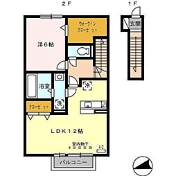リジェール 1LDKの間取図画像