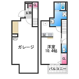 あんしんVieM海山町13-1026(ガレージハウス) ワンルームの間取図画像