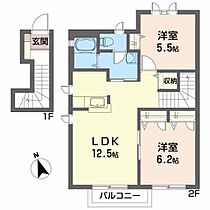 グラン・イーストＣ 201 ｜ 福島県郡山市横塚５丁目11-3（賃貸アパート2LDK・2階・55.00㎡） その2