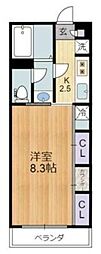 レジデンスハーベスト 1Kの間取図画像