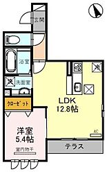 BelieveHirano 1LDKの間取図画像
