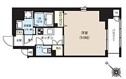 グランカーサ日本橋浜町 1Kの間取図画像