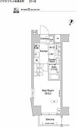 プラウドフラット板橋本町 1Kの間取図画像