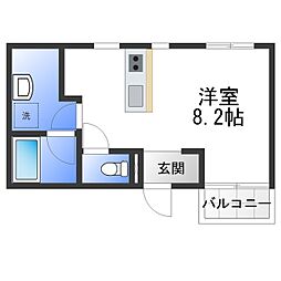 シュライテン白鷺 ワンルームの間取図画像