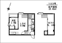 ベイコート姪浜 1LDKの間取図画像