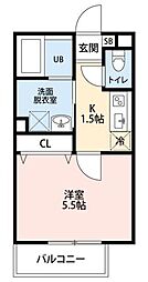 プレシャス新井宿 1Kの間取図画像