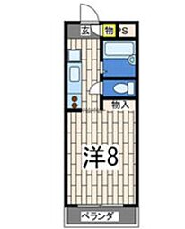 カーサ703 ワンルームの間取図画像
