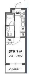 ガーデン用賀 1Kの間取図画像