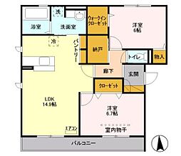 PENNYLANEA 2LDKの間取図画像