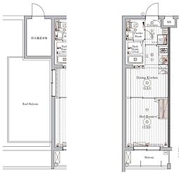 ミライズ柴又レジデンス 1DKの間取図画像