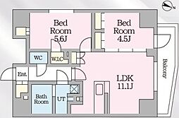 プレール・ドゥーク文京本郷 1SLDKの間取図画像
