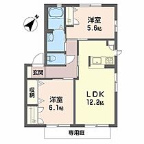 シャーメゾン洛陽　Ｂ棟101号室 B0101 ｜ 山口県宇部市中村３丁目9-16（賃貸アパート2LDK・1階・57.81㎡） その2