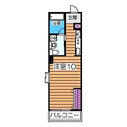 TKアンバーコート宿院 ワンルームの間取図画像
