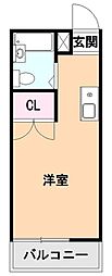 サングリエ所沢 ワンルームの間取図画像
