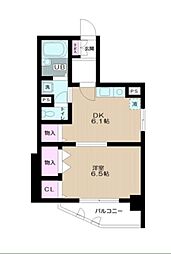 ワコーレルミエール三ノ輪 7階1DKの間取り