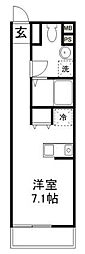 プリズム東習志野B棟 ワンルームの間取図画像
