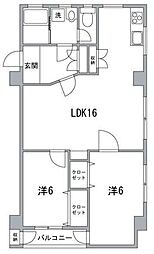 須磨マンション 2LDKの間取図画像
