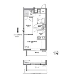京急空港線 大鳥居駅 徒歩6分の賃貸マンション 3階1LDKの間取り