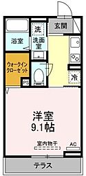 ラリュール上板橋 1Kの間取図画像