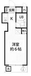 スカイコート高砂 ワンルームの間取図画像