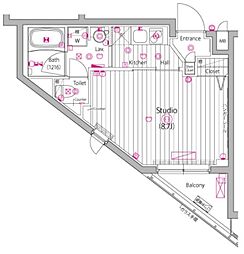 ガーラ・グランディ小竹向原 1Kの間取図画像