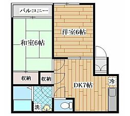 クレストたまプラーザ 2DKの間取図画像