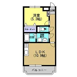 サンライズアベニュー 1LDKの間取図画像