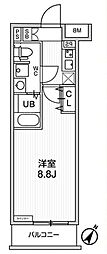 ジェノヴィア板橋本町3スカイガーデン 1Kの間取図画像