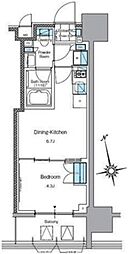 J.リヴェール上野入谷フロント 3階1DKの間取り