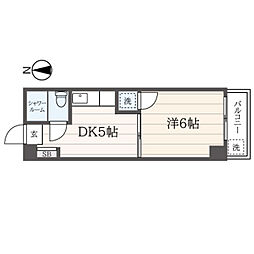 サンレイク 1DKの間取図画像