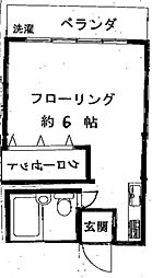 第二鎌倉スカイマンション ワンルームの間取図画像