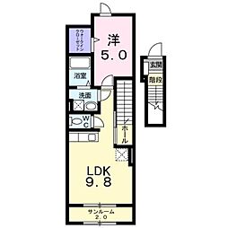 グランエスポアールN 1LDKの間取図画像
