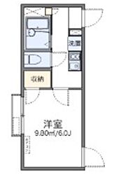 レオパレスメルベーユ参番館 1Kの間取図画像