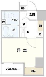プレール日本橋壱番館 1Kの間取図画像